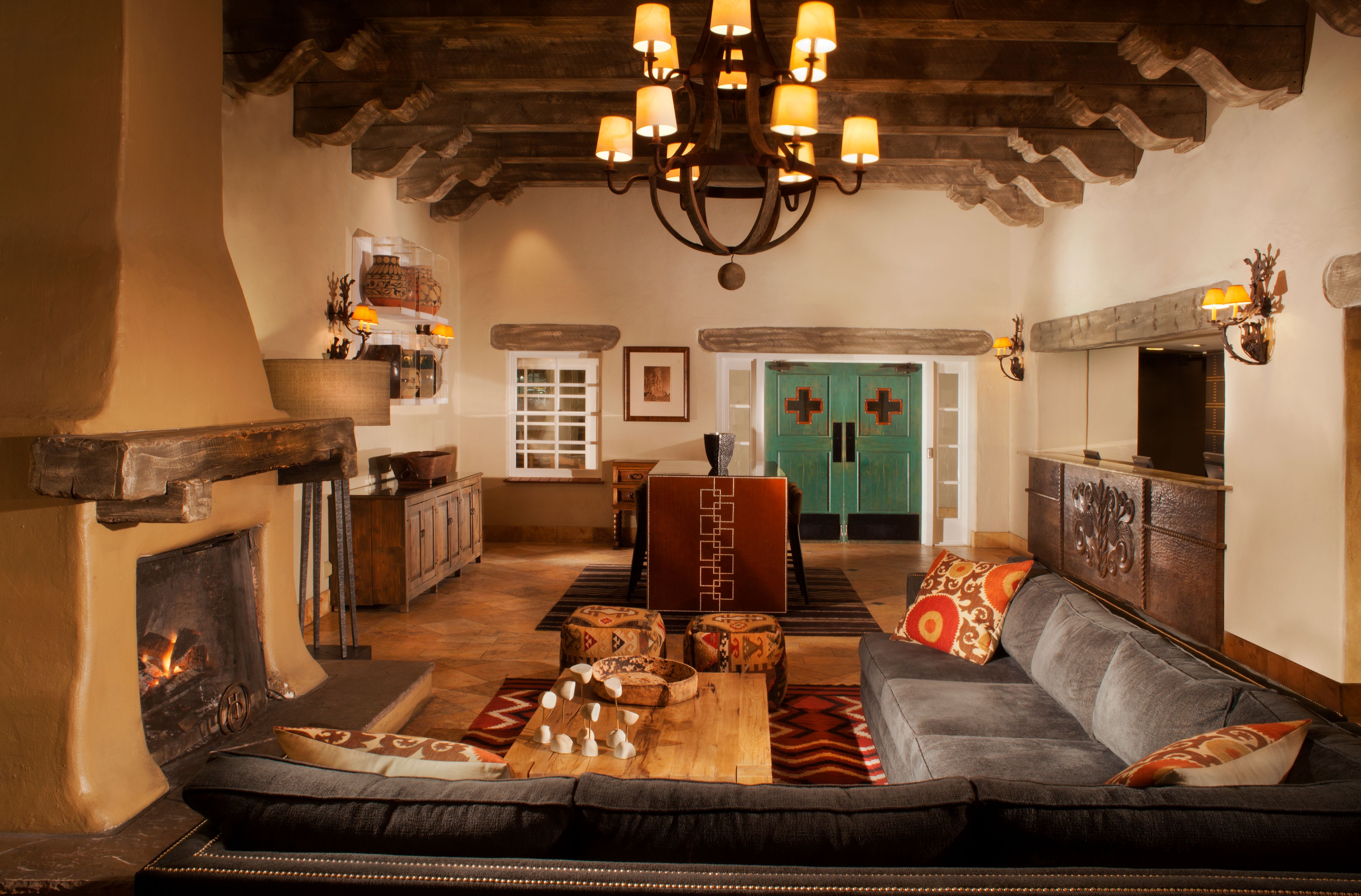 Image of lobby at Hilton Santa Fe Historic Plaza, a member of Historic Hotels of America since 2014, located in Santa Fe, New Mexico